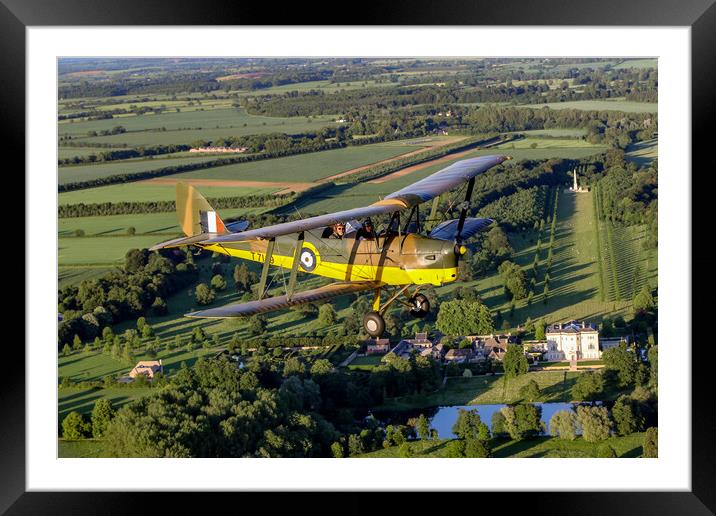 Tiger Moth Summer Flight Framed Mounted Print by Oxon Images