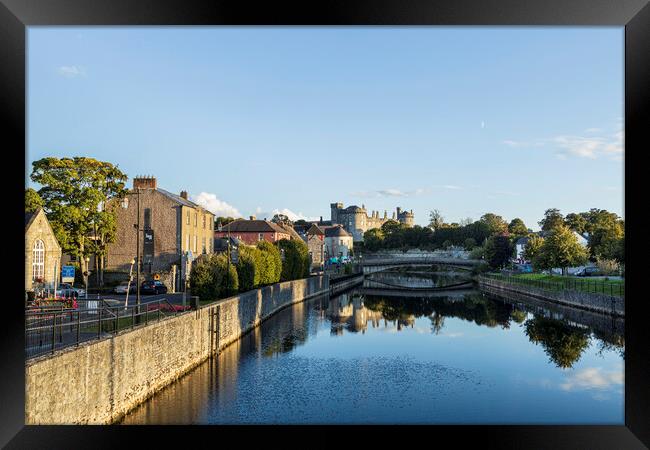 Kilkenny Castle reflected in River Nore, Ireland Framed Print by Phil Crean