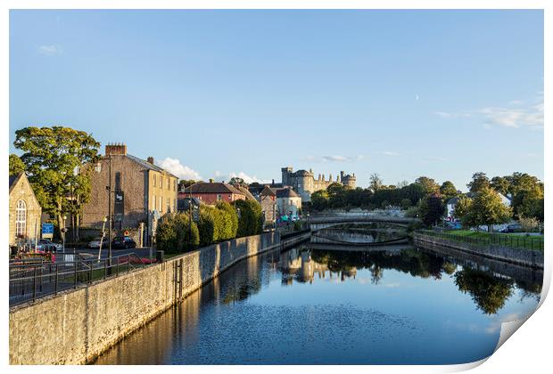 Kilkenny Castle reflected in River Nore, Ireland Print by Phil Crean