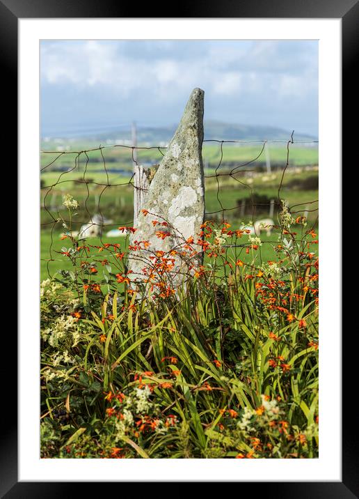 Stone fence post, Louisburgh, Mayo, Ireland Framed Mounted Print by Phil Crean