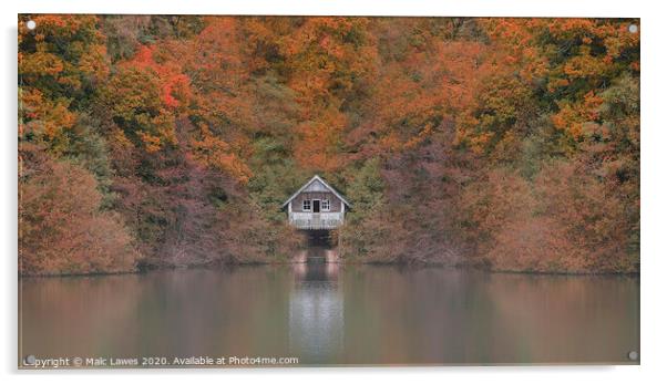Autumn boathouse  Acrylic by Malc Lawes
