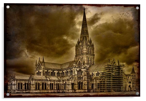 Salisbury Cathedral Acrylic by Chris Lord