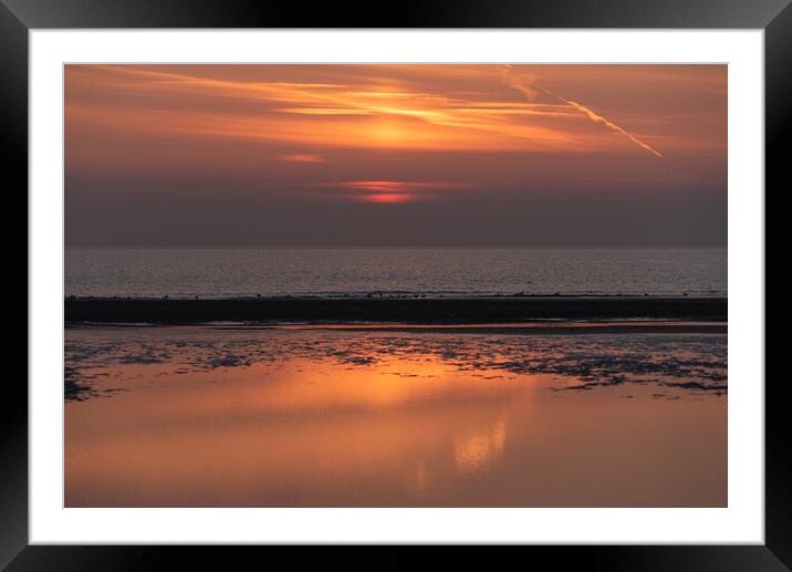 Blackpool Beach Sunset Framed Mounted Print by Caroline James