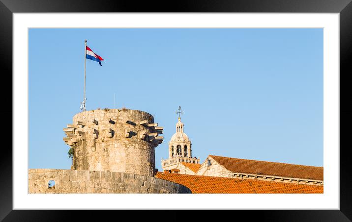 Croatian flag on Large Governors Tower Framed Mounted Print by Jason Wells