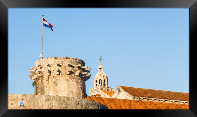 Croatian flag on Large Governors Tower Framed Print by Jason Wells