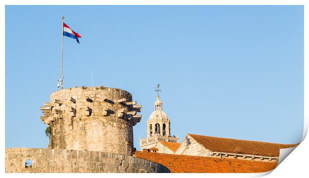 Croatian flag on Large Governors Tower Print by Jason Wells