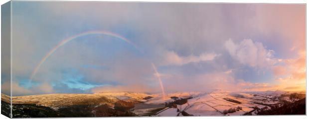 Kinder Scout Winter Rainbow Canvas Print by John Finney