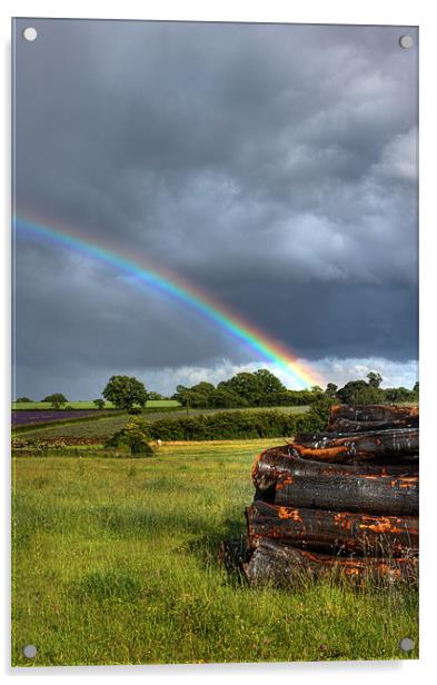 rainbow over wood Acrylic by Dave Hayward