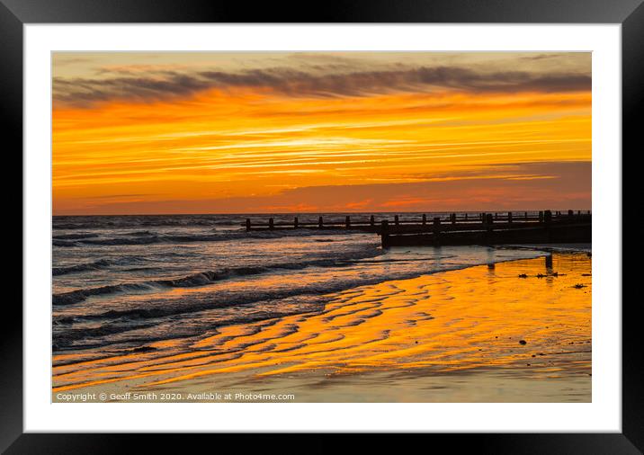 Autumn sunset reflections Framed Mounted Print by Geoff Smith