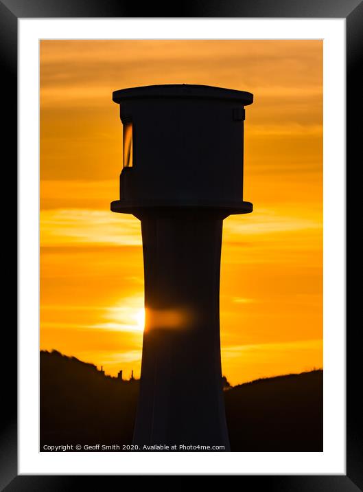 Littlehampton Lighthouse at Sunset Framed Mounted Print by Geoff Smith