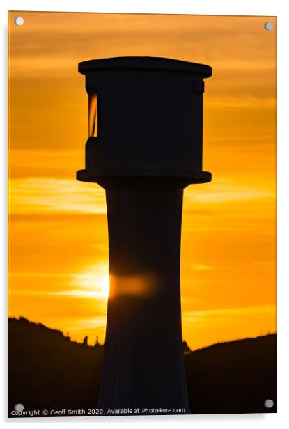 Littlehampton Lighthouse at Sunset Acrylic by Geoff Smith