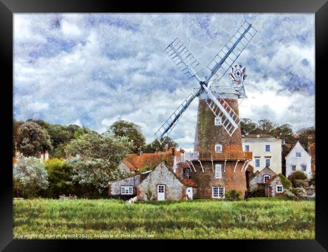 Cley Windmill, Norfolk Landscapes Framed Print by Martyn Arnold