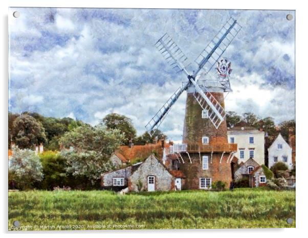 Cley Windmill, Norfolk Landscapes Acrylic by Martyn Arnold