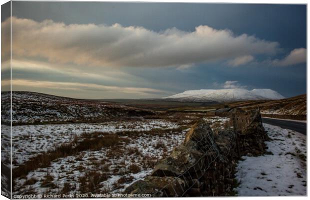 Clouds over  Ingleborough Canvas Print by Richard Perks