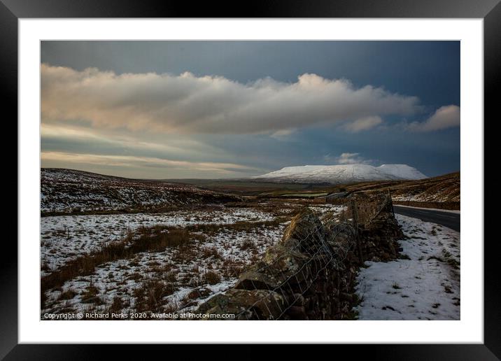 Clouds over  Ingleborough Framed Mounted Print by Richard Perks