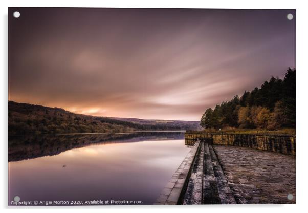 Fading Light at Broomhead Reservoir Acrylic by Angie Morton
