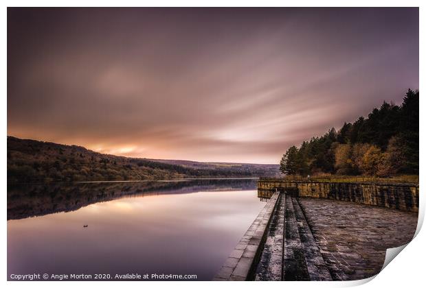 Fading Light at Broomhead Reservoir Print by Angie Morton