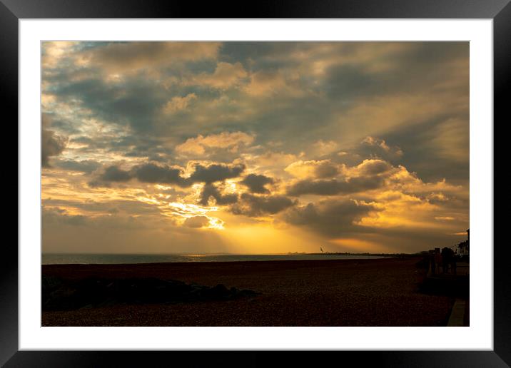 Hythe Sunset Framed Mounted Print by David Hare