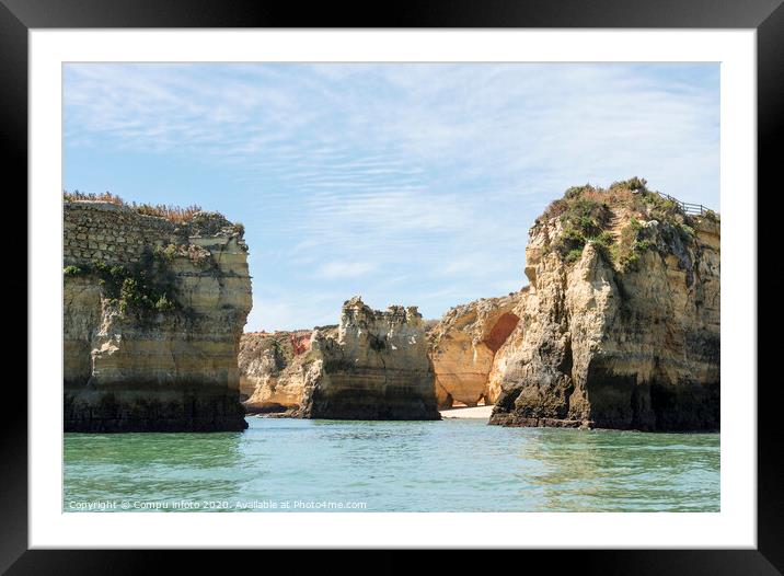 rocks and cliff in lagos porugal Framed Mounted Print by Chris Willemsen