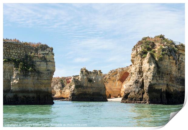 rocks and cliff in lagos porugal Print by Chris Willemsen