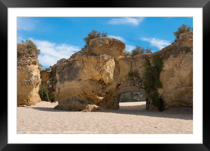 rocks and cliff in lagos porugal Framed Mounted Print by Chris Willemsen