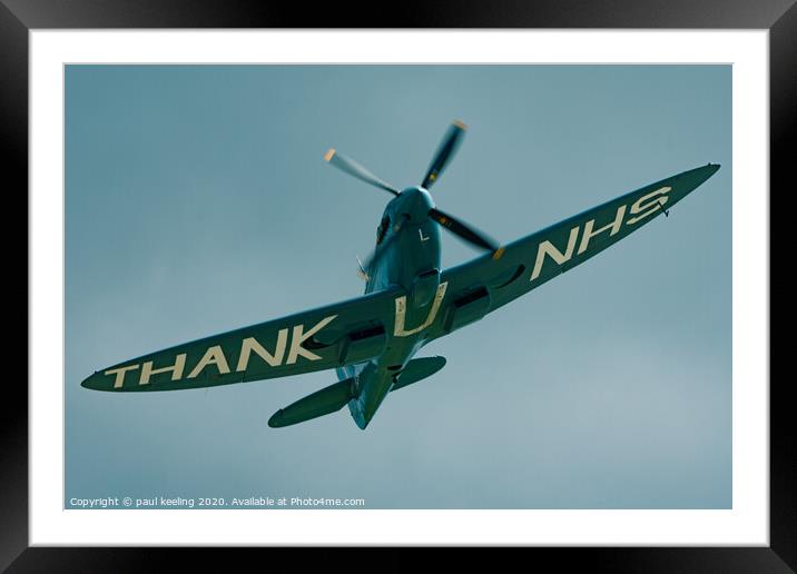 NHS Spitfire  Framed Mounted Print by Paul Keeling