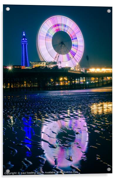 Blackpool Attractions in one capture Acrylic by Paul Keeling