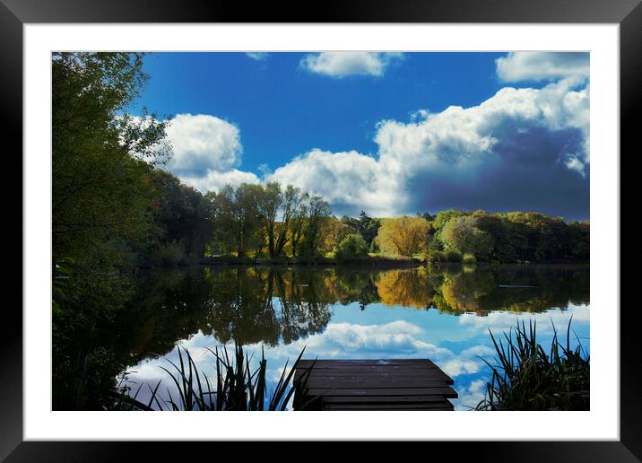 Apley Lake  Framed Mounted Print by simon alun hark