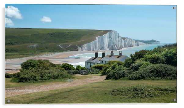 Cuckmere Haven and the Seven Sisters Acrylic by Eileen Wilkinson ARPS EFIAP
