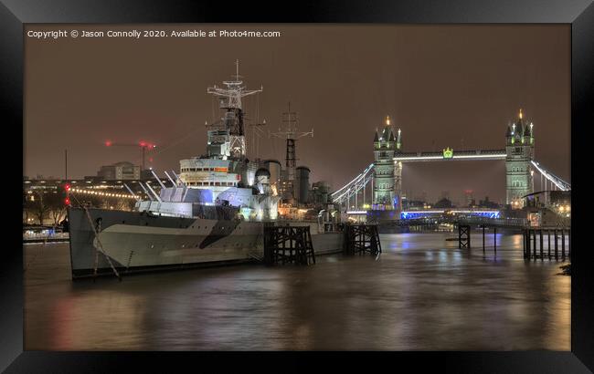 HMS Belfast London. Framed Print by Jason Connolly