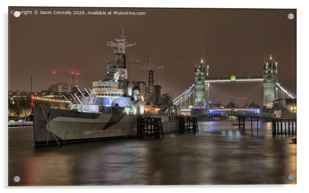 HMS Belfast London. Acrylic by Jason Connolly