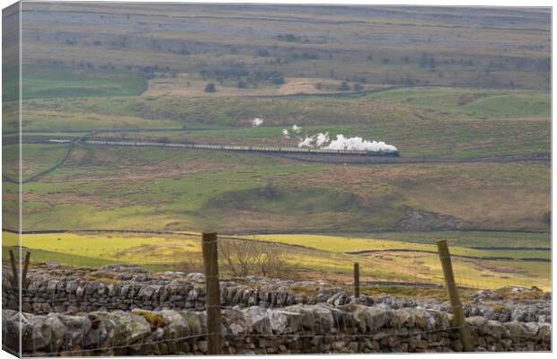 Steam trains in the yorkshire dales Canvas Print by chris smith