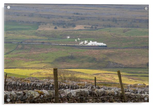 Steam trains in the yorkshire dales Acrylic by chris smith