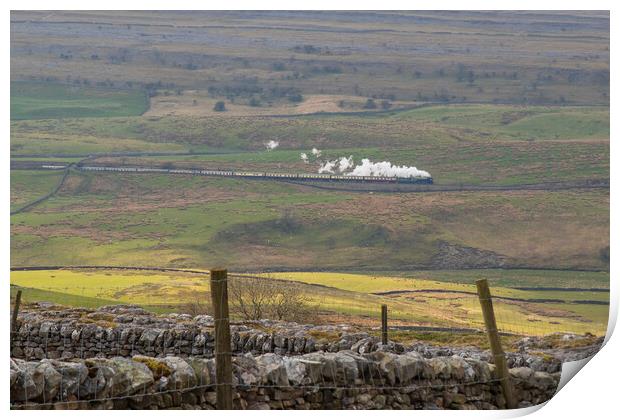 Steam trains in the yorkshire dales Print by chris smith