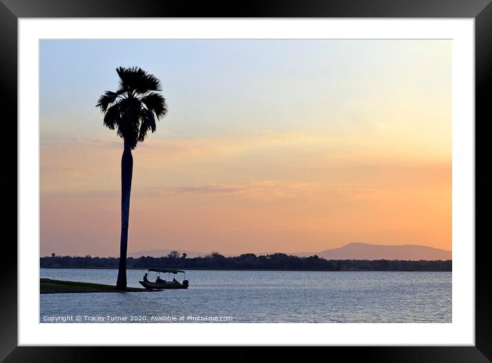 Tanzania Sunset in Selous Framed Mounted Print by Tracey Turner