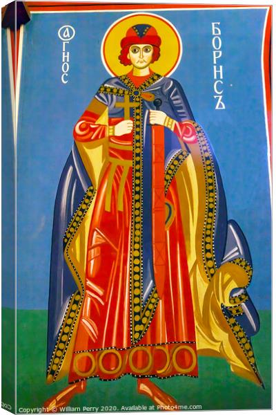 Saint Mosaic Basilica Saint Michael Monastery Cathedral Kiev Ukr Canvas Print by William Perry