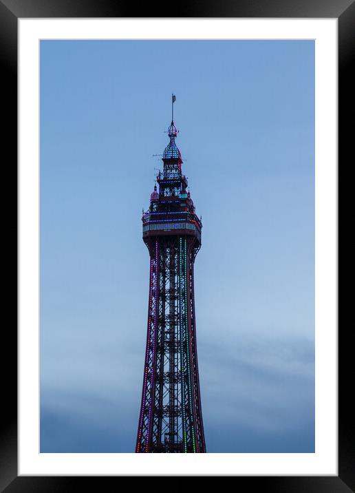 Blackpool tower at night  Framed Mounted Print by chris smith