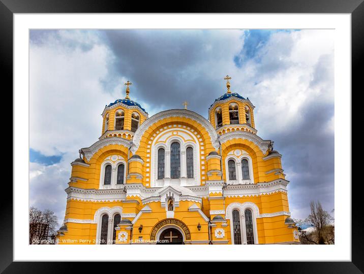 Saint Volodymyr Yellow Cathedral Kiev Ukraine Framed Mounted Print by William Perry