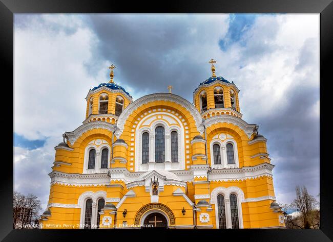 Saint Volodymyr Yellow Cathedral Kiev Ukraine Framed Print by William Perry