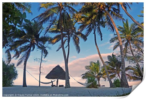 Pongwe Beach in Zanzibar Print by Tracey Turner