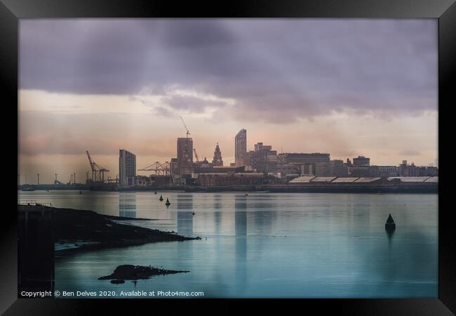 Liverpool Skyline Framed Print by Ben Delves