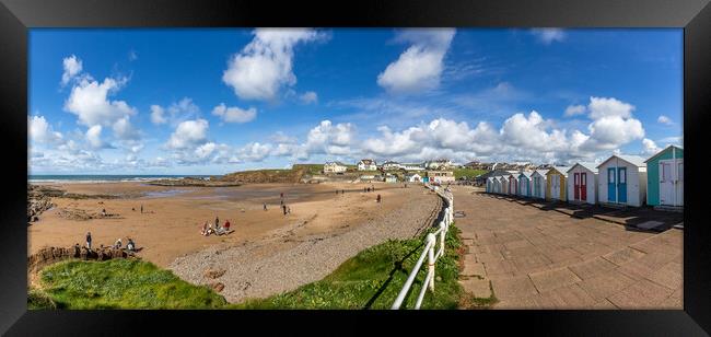 Crooklets beach Bude in North Cornwall Framed Print by chris smith