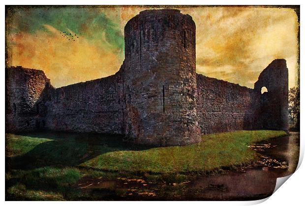 Pevensey Castle Print by Chris Lord
