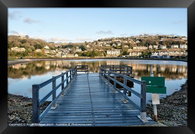 Reflections at the Mill Pool in Looe Cornwall  Framed Print by Rosie Spooner