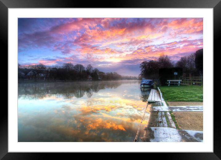 River Thames Reflections Framed Mounted Print by Mick Vogel