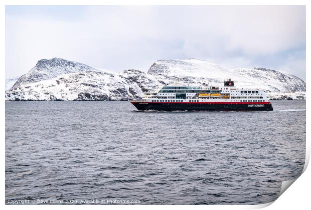 Hurtigruten Ship TrollFjord, Norway Print by Dave Collins