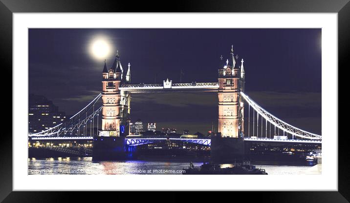 Tower Bridge at Night Framed Mounted Print by Alessandro Ricardo Uva