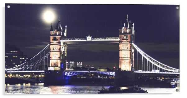 Tower Bridge at Night Acrylic by Alessandro Ricardo Uva