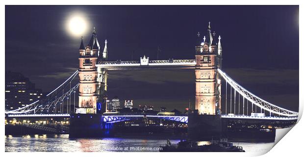 Tower Bridge at Night Print by Alessandro Ricardo Uva