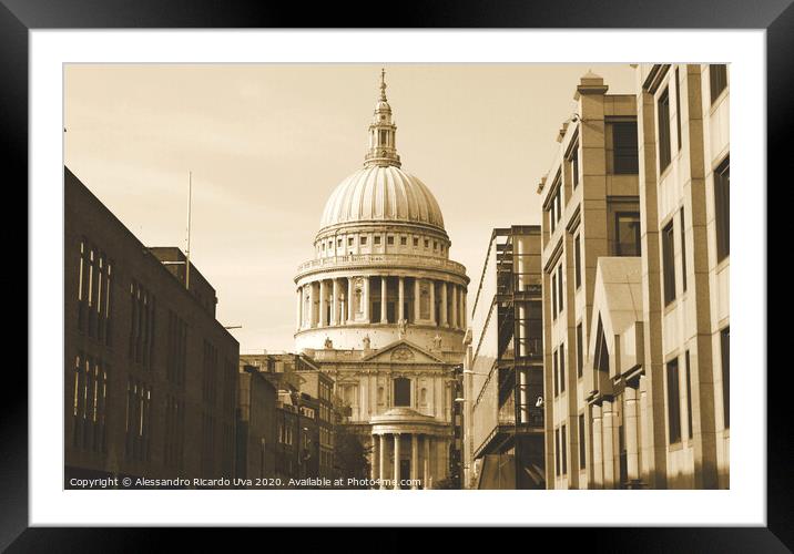 St Paul's Cathedral Framed Mounted Print by Alessandro Ricardo Uva